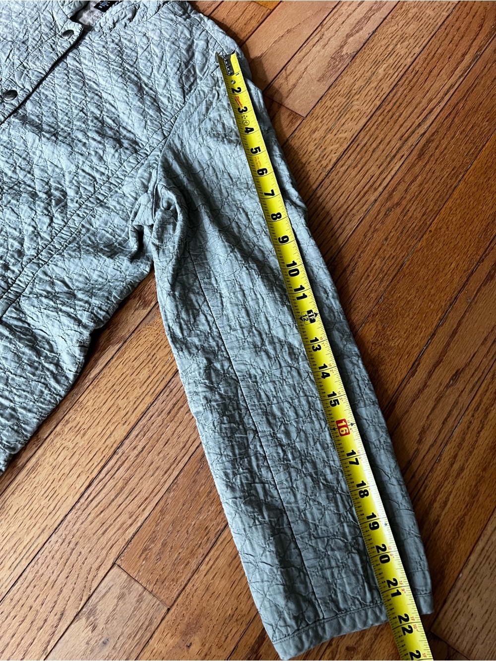 Eileen Fisher Textured Quilted Jacket Taupe Snap Front MP - Picture 10 of 12